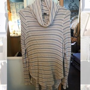 Free people cowl neck striped sweater